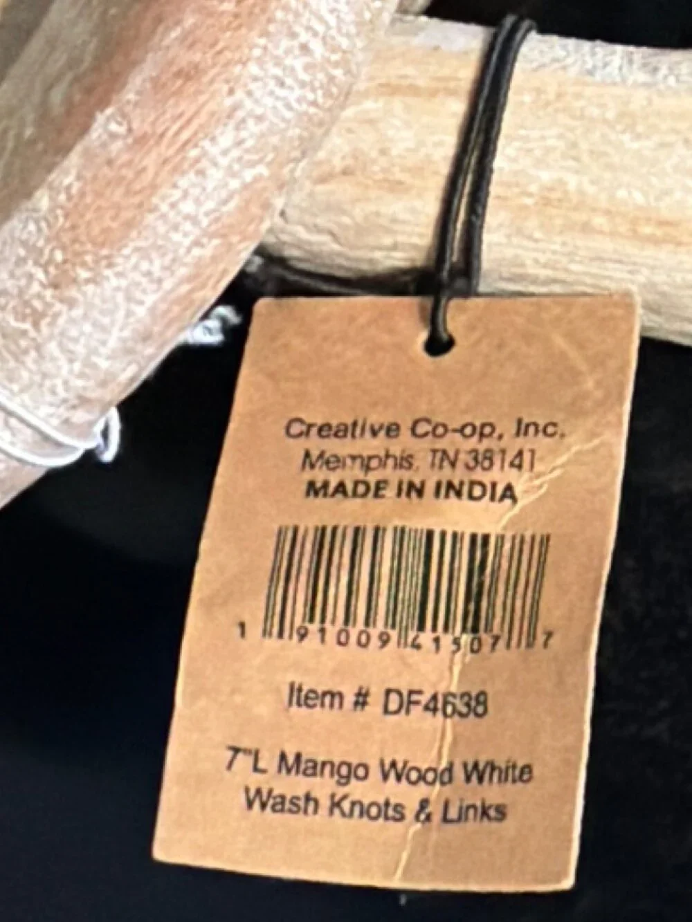 Mango Wood Whitewash Decorative Links Knots 7